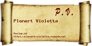 Plenert Violetta névjegykártya